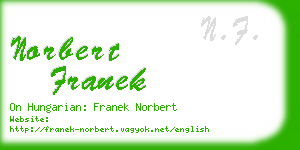 norbert franek business card